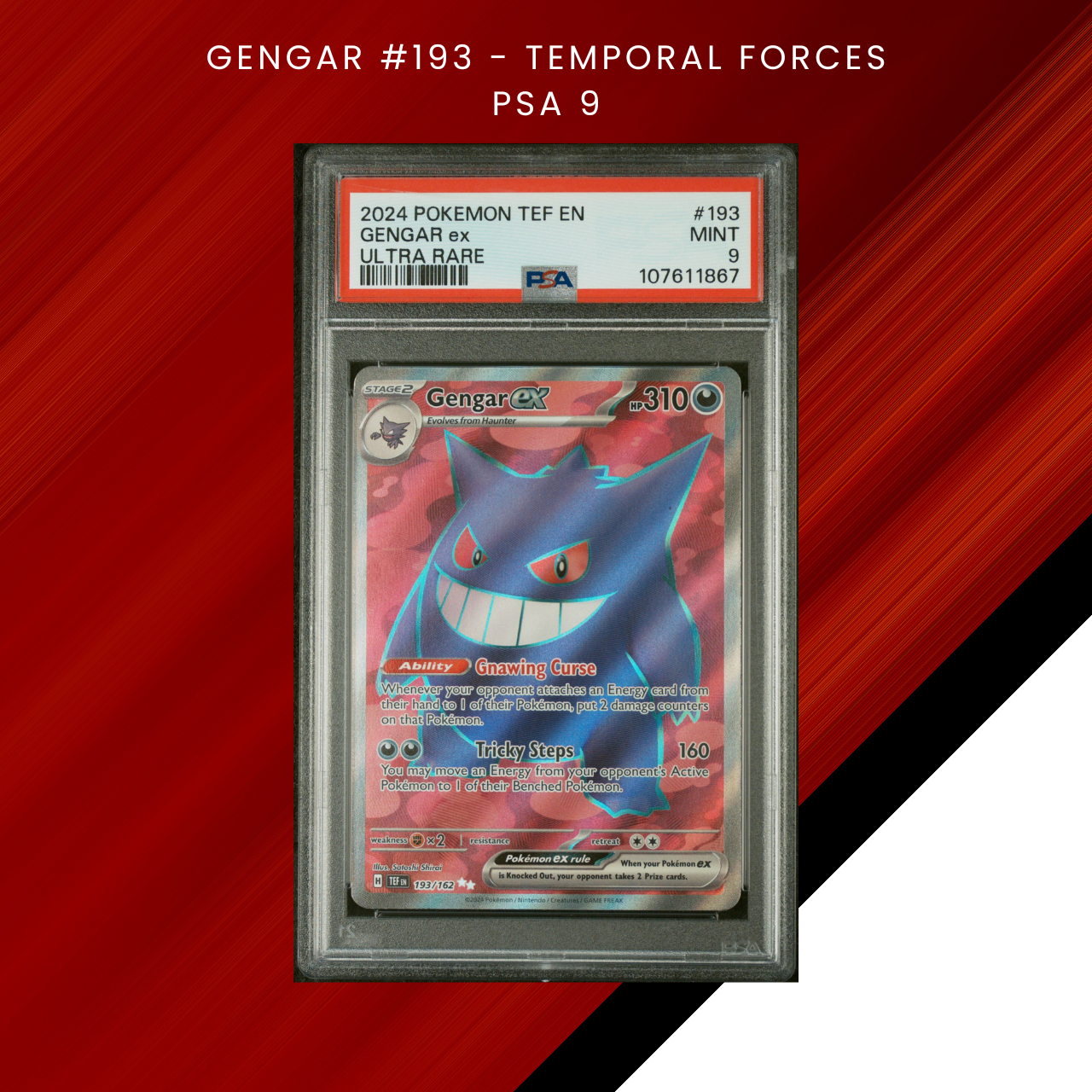 PSA 9 MINT - Gengar EX #193 - Temporal Forces